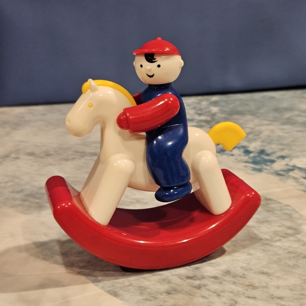Vintage Ambi Toys Lot Rocking Horse Jockey Rattle Balls Baby Toy Set - Picture 2 of 8